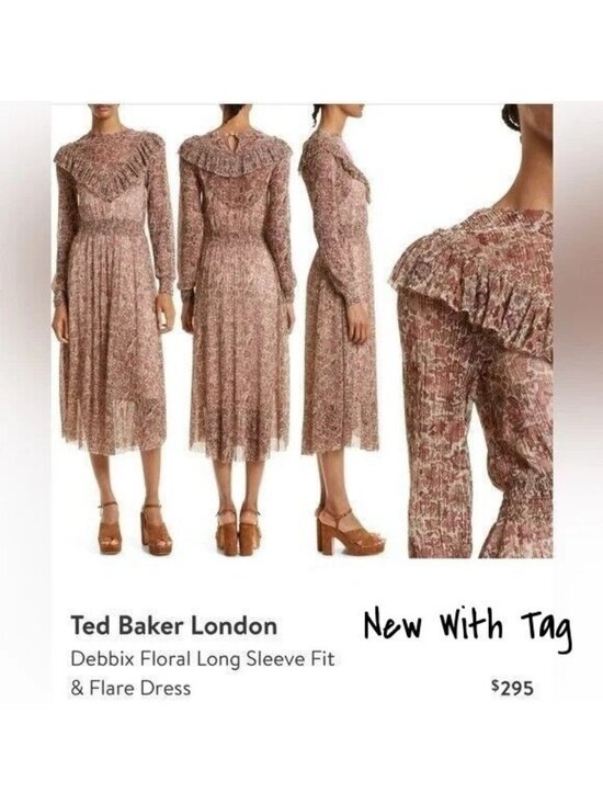 Ted Baker Dresses & Skirts - Ted Baker Long Sleeve Midi Dress Size 2 US New With Tag